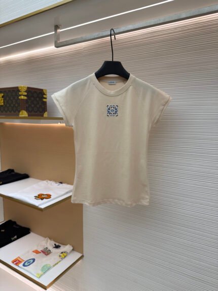 Loewe Cotton Mosaic-Effect Puzzle Embroidery Short-Sleeve Top [Women's]