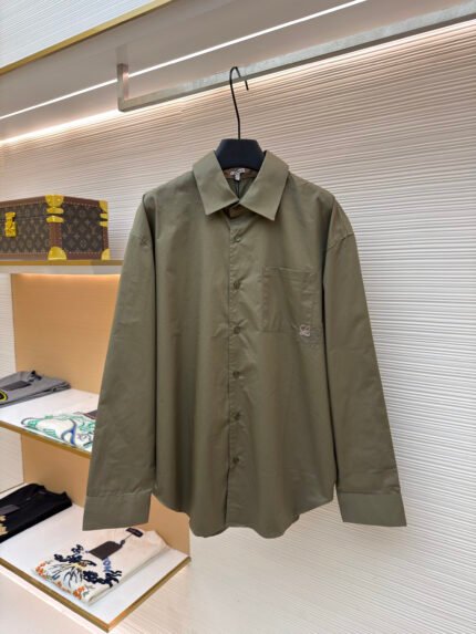Loewe Anagram Two-Tone Embroidered Patch Pocket Shirt