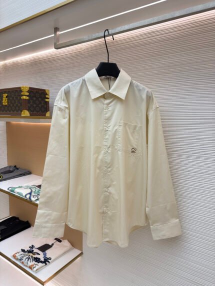 Loewe Anagram Two-Tone Embroidered Patch Pocket Shirt