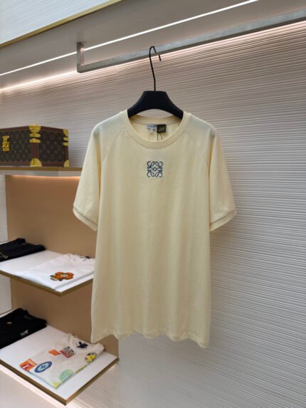 Loewe Anagram Mosaic Embroidered Short-Sleeve Top