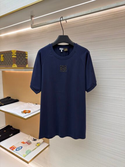 Loewe Anagram Mosaic Embroidered Short-Sleeve Top
