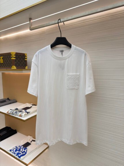 Loewe Anagram Embroidered Pocket Short-Sleeve Shirt