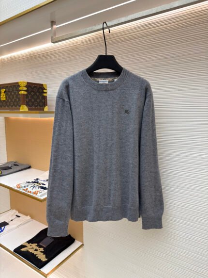 Burberry Embroidered Crew-Neck Knit Sweater