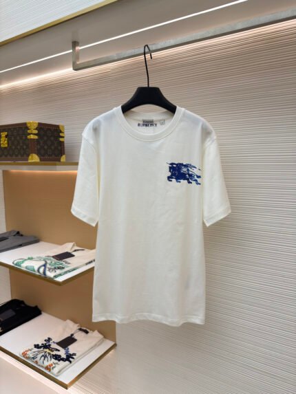 Burberry Double-Image Equestrian Knight Print Short-Sleeve Shirt