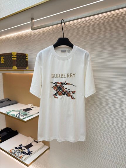 Burberry Plaid & Equestrian Knight Crew-Neck Short-Sleeve T-Shirt