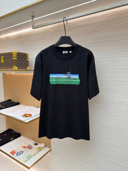 Burberry Maze Pattern Crew-Neck Short-Sleeve T-Shirt