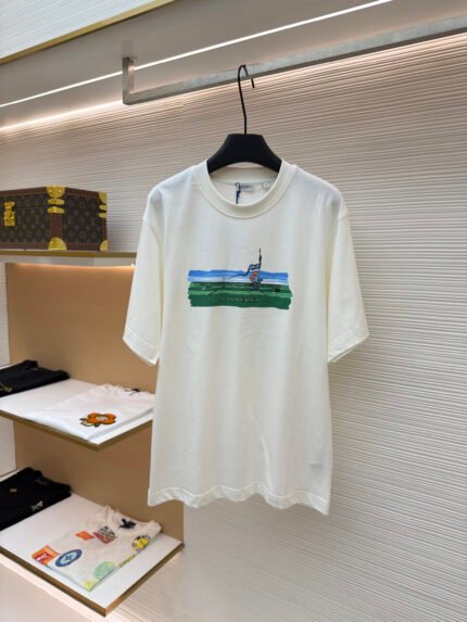 Burberry Maze Pattern Crew-Neck Short-Sleeve T-Shirt