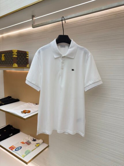 Burberry Polo Shirt with Metal Equestrian Knight Emblem