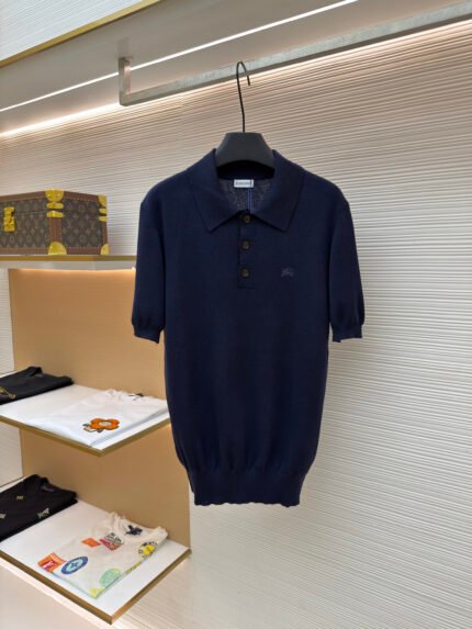 Burberry Logo-Embroidered Polo-Collar Knit