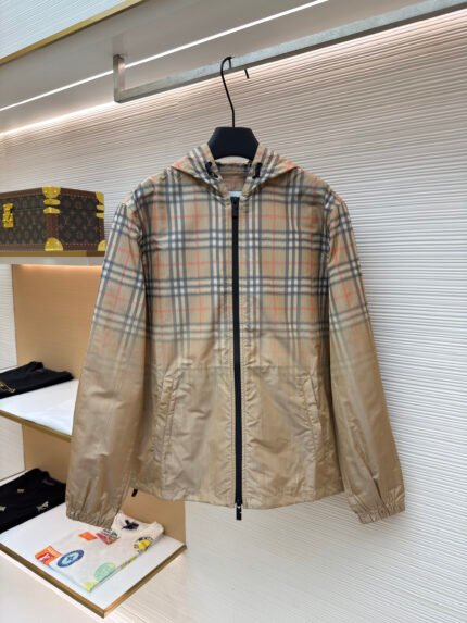 Burberry Gradient Check Hooded Jacket