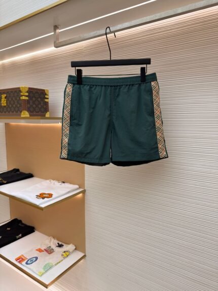 Burberry Drawstring Swim Shorts with Check Trim