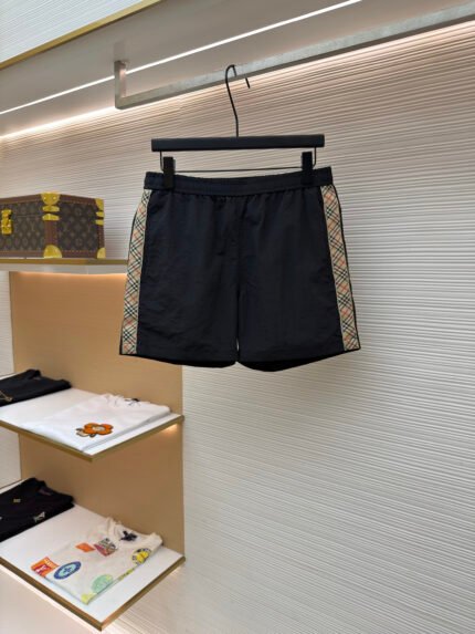 Burberry Drawstring Swim Shorts with Check Trim