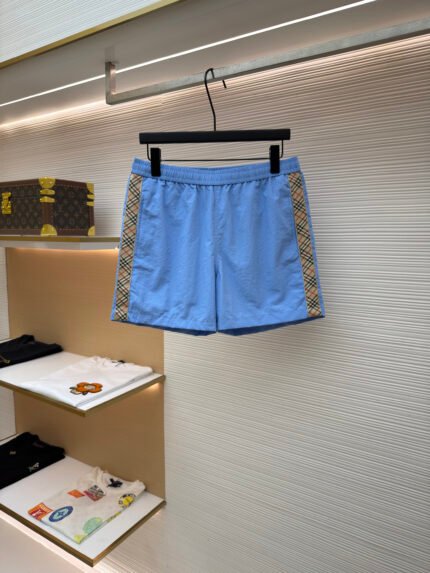 Burberry Drawstring Swim Shorts with Check Trim