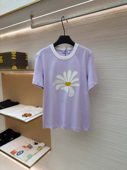Burberry Daisy-Embroidered Short-Sleeve Top [Women's]