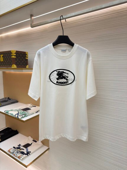 Burberry Stacked Crest Equestrian Knight Crewneck T-Shirt