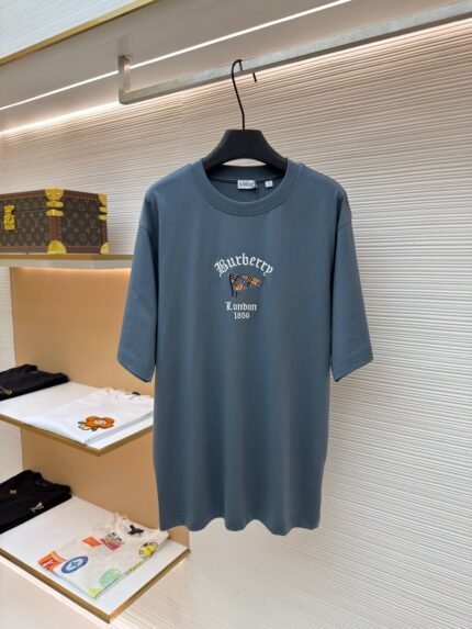 Burberry Check Flag Motif Cotton Crew-Neck T-Shirt