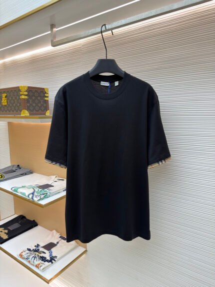 Burberry Check-Panel Crew-Neck Short-Sleeve T-Shirt