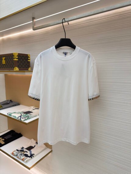 Burberry Check-Panel Crew-Neck Short-Sleeve T-Shirt