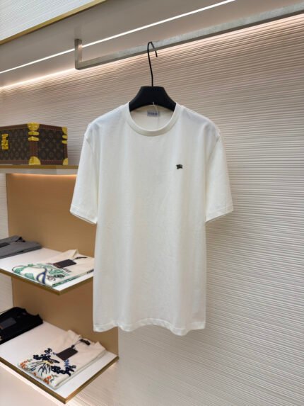 Burberry Short-Sleeve T-Shirt with Metal Logo Plaque