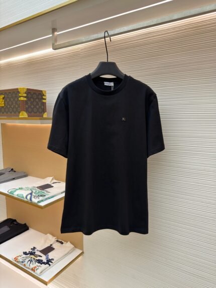 Burberry Short-Sleeve T-Shirt with Metal Logo Plaque