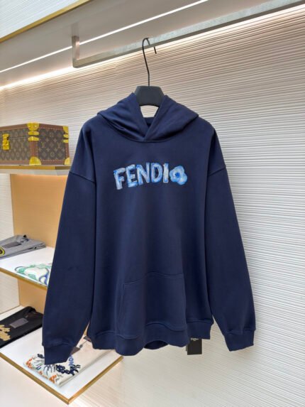 Fendi Embroidered and Hand-Painted Logo Sweatshirt