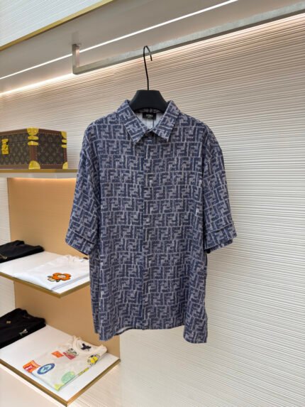 Fendi All-Over FF Logo Denim Shirt