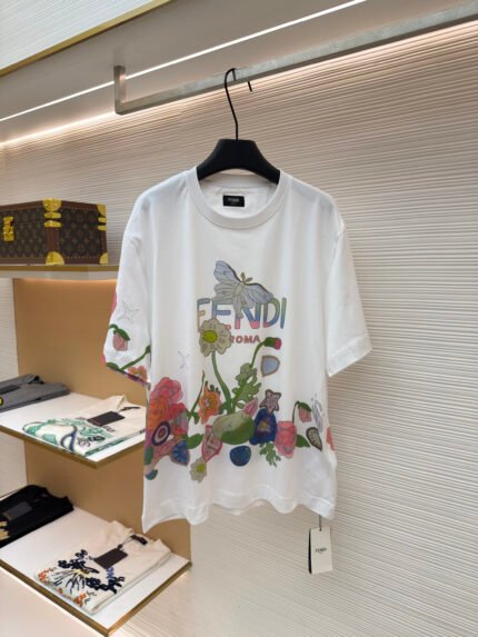 Fendi Future color block printed plain short sleeves