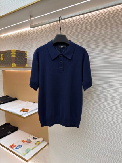 Fendi Open-Knit Polo Shirt