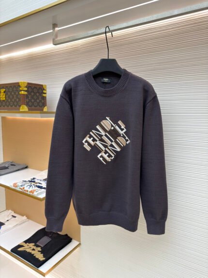 Fendi Embroidered Logo Knitted Pullover