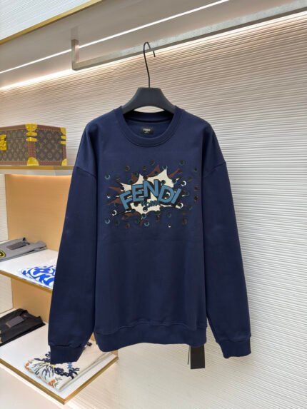 Fendi Embroidered Logo Pullover Sweatshirt