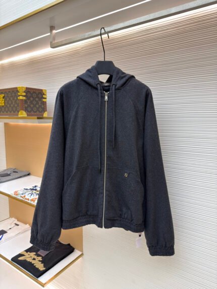 FENDI Hooded Zip-Up Cashmere Cardigan