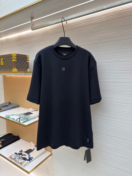 Fendi Short-Sleeve T-Shirt with Double-F Metal Hardware and Heat-Pressed Logo