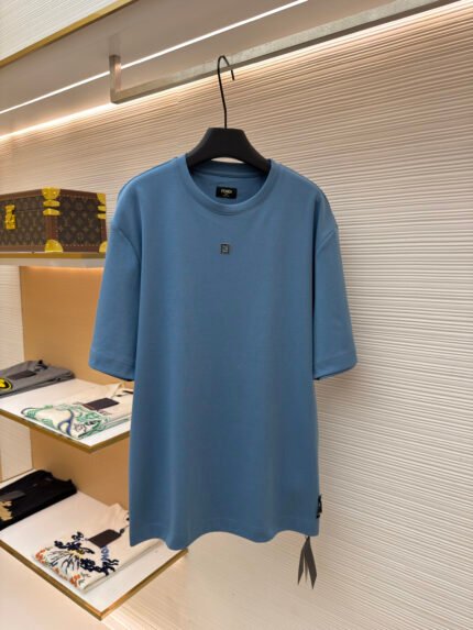 Fendi Short-Sleeve T-Shirt with Double-F Metal Hardware and Heat-Pressed Logo