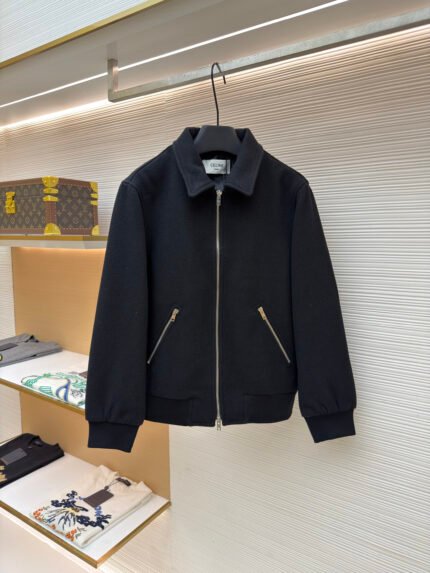 Celine Wool Jacket with Embroidered Logo