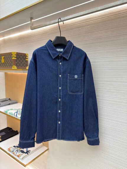 Celine Embroidered Denim Shirt