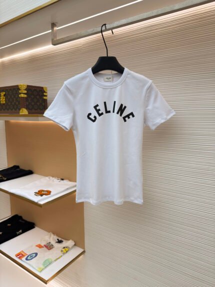 Celine Logo-Print Short-Sleeve Top [Women's]