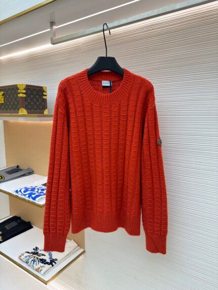 Moncler Embossed Knit Logo Sweater