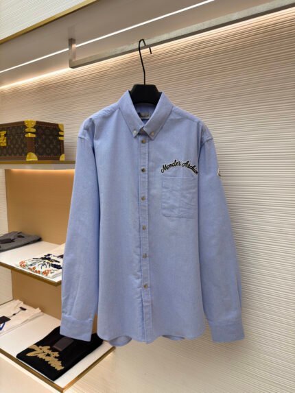 Moncler Logo-Embroidered Cotton Oxford Shirt
