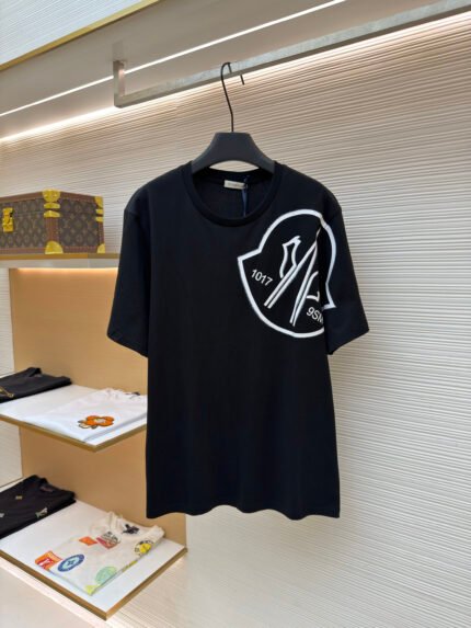 Moncler Logo T-Shirt with Paint-Splatter Print