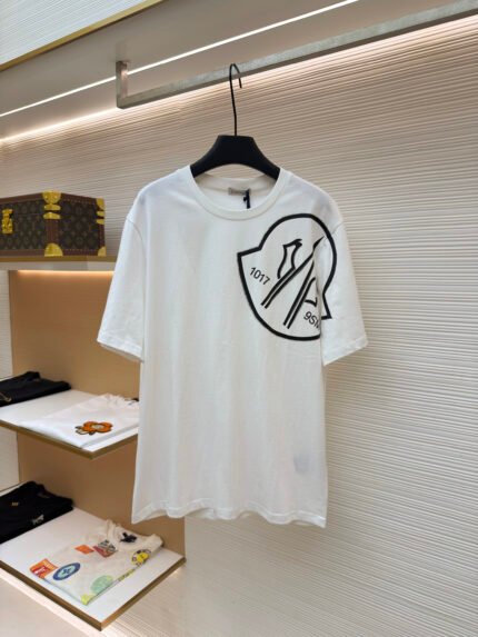 Moncler Logo T-Shirt with Paint-Splatter Print