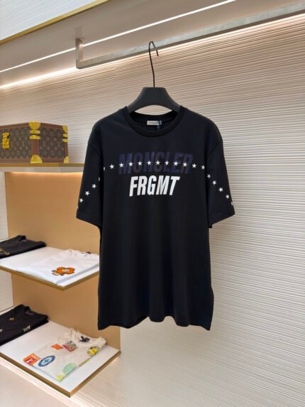 Moncler Short-Sleeve T-Shirt with Rubberized Logo Print
