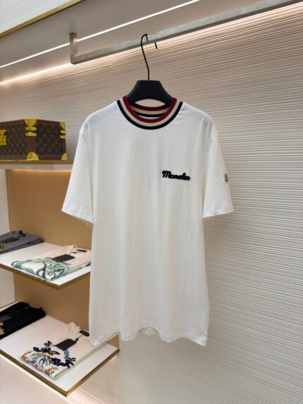 Moncler Short-Sleeve T-Shirt with Logo Collar