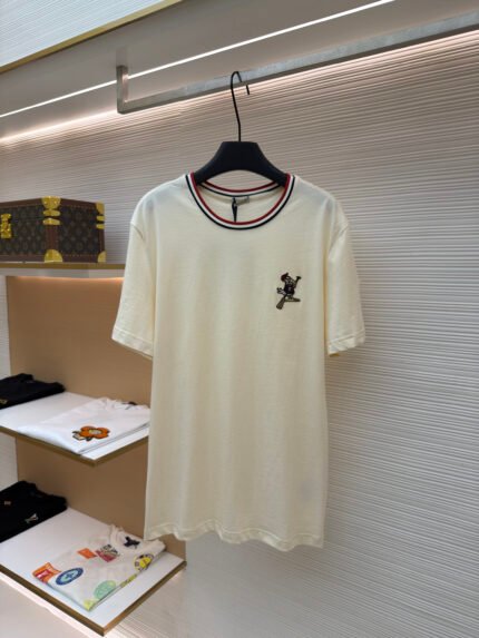Moncler Logo Patch Cotton T-Shirt with Imported Embroidery