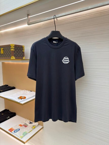 Moncler Short-Sleeve T-Shirt with Striped Logo Patch