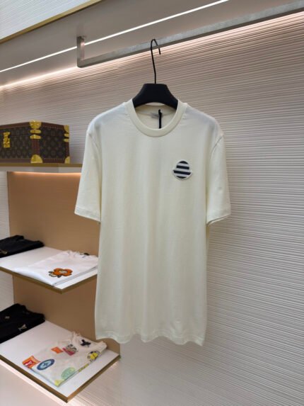 Moncler Short-Sleeve T-Shirt with Striped Logo Patch