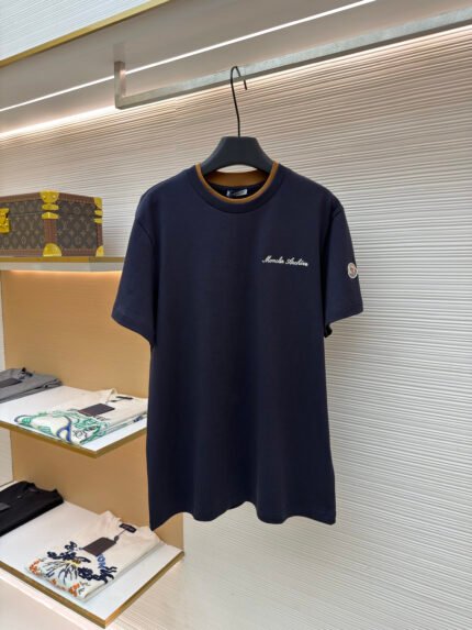 Moncler Embroidered Logo Short-Sleeve T-Shirt (Faux-Layered Style)