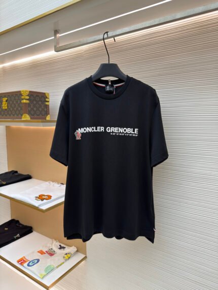 Moncler Logo Cotton-Blend T-Shirt with Letter Print