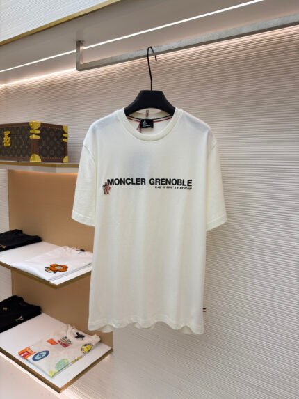 Moncler Logo Cotton-Blend T-Shirt with Letter Print