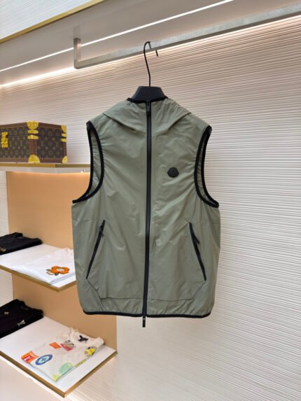 Moncler Hooded Reflective-Print Vest