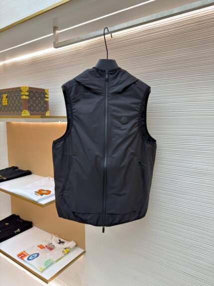 Moncler Hooded Reflective-Print Vest